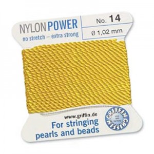 Griffin Nylon Bead Cord Yellow 1.02mm - 2m