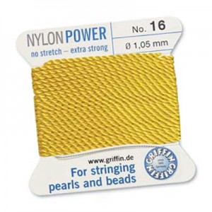 Griffin Nylon Bead Cord Yellow 1.05mm - 2m
