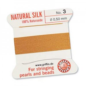 Griffin Silk Bead Cord Amber 0.5mm - 2m