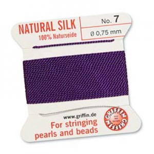 Griffin Silk Bead Cord Amethyst 0.75mm - 2m