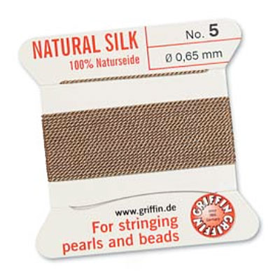 Griffin Silk Bead Cord Beige 0.65mm - 2m