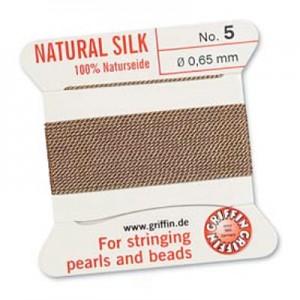 Griffin Silk Bead Cord Beige 0.65mm - 2m