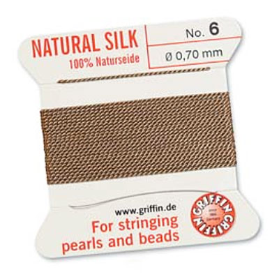 Griffin Silk Bead Cord Beige 0.7mm - 2m