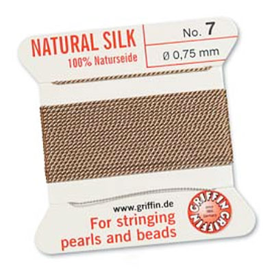 Griffin Silk Bead Cord Beige 0.75mm - 2m