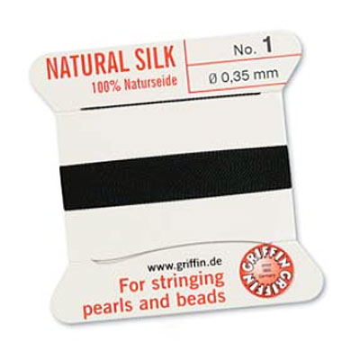 Griffin Silk Bead Cord Black 0.35mm - 2m