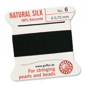 Griffin Silk Bead Cord Black 0.7mm - 2m