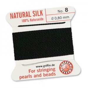 Griffin Silk Bead Cord Black 0.8mm - 2m
