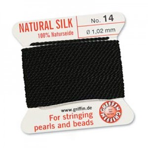 Griffin Silk Bead Cord Black 1.02mm - 2m