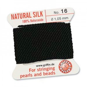 Griffin Silk Bead Cord Black 1.05mm - 2m