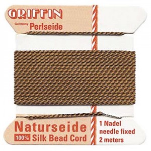 Griffin Silk Bead Cord Brown 0.3mm - 2m