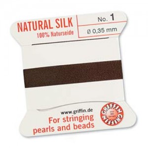 Griffin Silk Bead Cord Brown 0.35mm - 2m