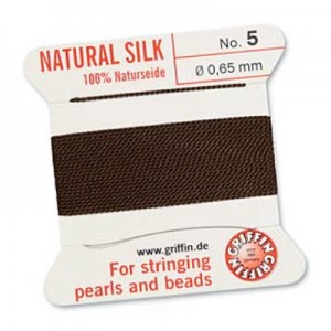 Griffin Silk Bead Cord Brown 0.65mm - 2m