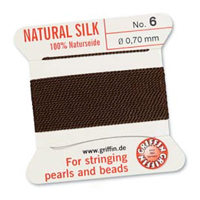 Griffin Silk Bead Cord Brown 0.7mm - 2m