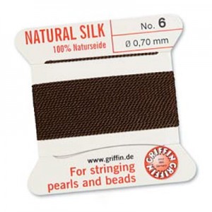 Griffin Silk Bead Cord Brown 0.7mm - 2m