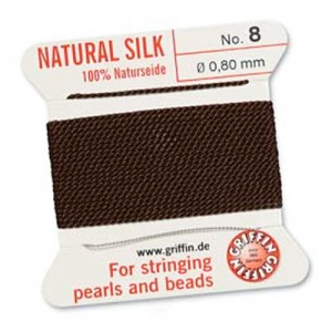 Griffin Silk Bead Cord Brown 0.8mm - 2m