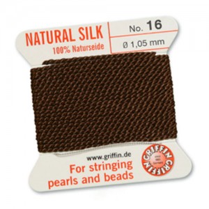 Griffin Silk Bead Cord Brown 1.05mm - 2m