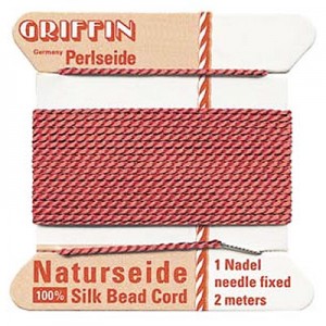 Griffin Silk Bead Cord Coral 0.45mm - 2m