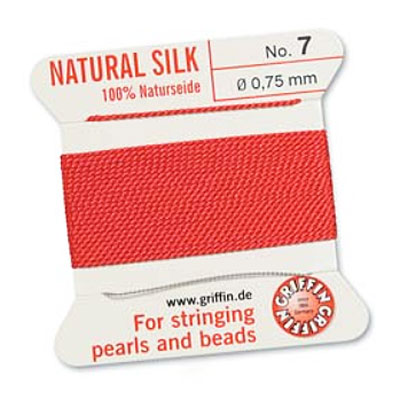 Griffin Silk Bead Cord Coral 0.75mm - 2m