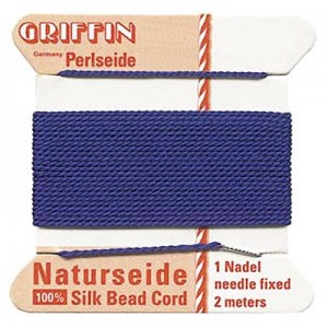 Griffin Silk Bead Cord Dk Blue 0.3mm - 2m