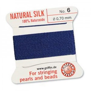 Griffin Silk Bead Cord Dk Blue 0.7mm - 2m