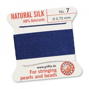 Griffin Silk Bead Cord Dk Blue 0.75mm - 2m