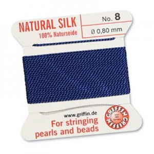 Griffin Silk Bead Cord Dk Blue 0.8mm - 2m