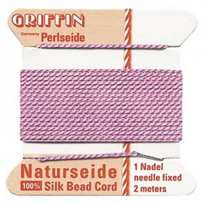Griffin Silk Bead Cord Dk Pink 0.3mm - 2m