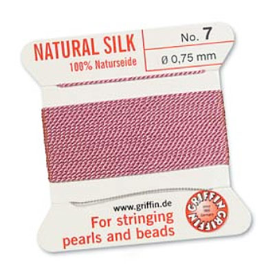 Griffin Silk Bead Cord Dk Pink 0.75mm - 2m