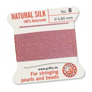 Griffin Silk Bead Cord Dk Pink 0.8mm - 2m