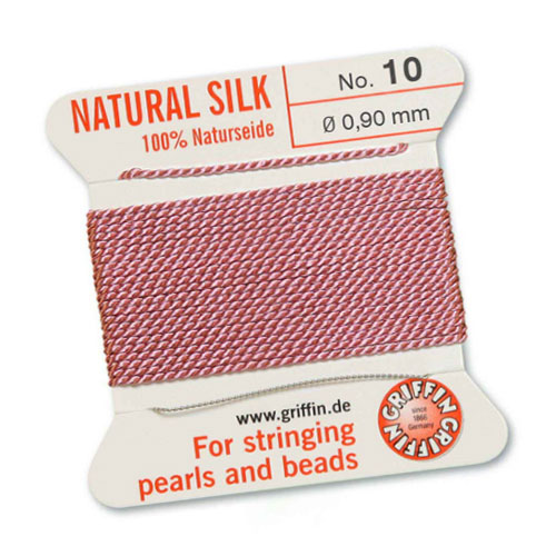 Griffin Silk Bead Cord Dk Pink 0.9mm - 2m