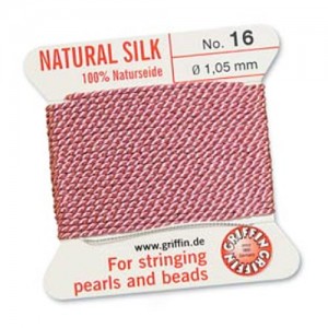Griffin Silk Bead Cord Dk Pink 1.05mm - 2m