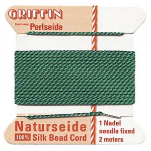 Griffin Silk Bead Cord Green 0.35mm - 2m