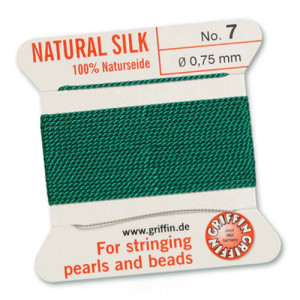 Griffin Silk Bead Cord Green 0.75mm - 2m