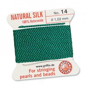 Griffin Silk Bead Cord Green 1.02mm - 2m