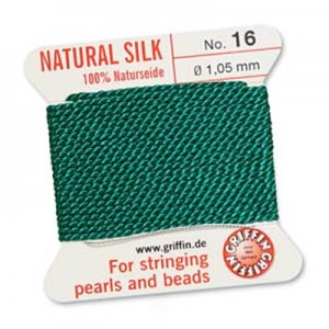 Griffin Silk Bead Cord Green 1.05mm - 2m