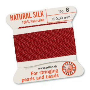 Griffin Silk Bead Cord Garnet 0.8mm - 2m