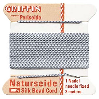 Griffin Silk Bead Cord Grey 0.3mm - 2m