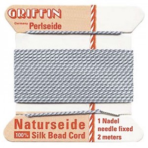 Griffin Silk Bead Cord Grey 0.35mm - 2m