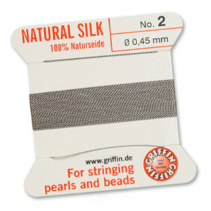 Griffin Silk Bead Cord Grey 0.45mm - 2m