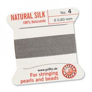 Griffin Silk Bead Cord Grey 0.6mm - 2m