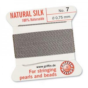 Griffin Silk Bead Cord Grey 0.75mm - 2m