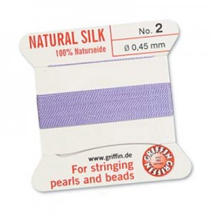 Griffin Silk Bead Cord Lilac 0.45mm - 2m