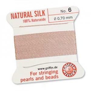 Griffin Silk Bead Cord Lt Pink 0.7mm - 2m