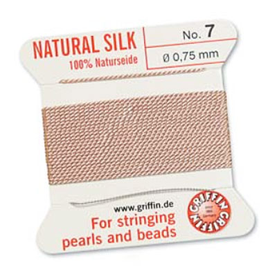 Griffin Silk Bead Cord Lt Pink 0.75mm - 2m