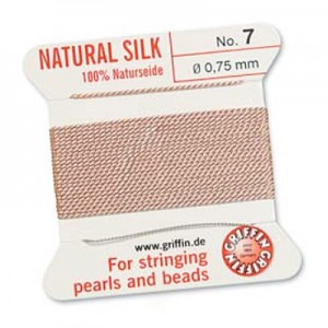 Griffin Silk Bead Cord Lt Pink 0.75mm - 2m