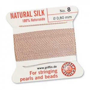 Griffin Silk Bead Cord Lt Pink 0.8mm - 2m