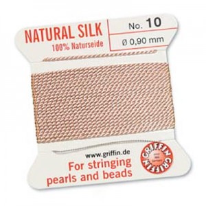 Griffin Silk Bead Cord Lt Pink 0.9mm - 2m