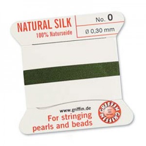 Griffin Silk Bead Cord Olive 0.3mm - 2m