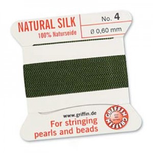 Griffin Silk Bead Cord Olive 0.6mm - 2m