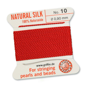 Griffin Silk Bead Cord Red 0.9mm - 2m